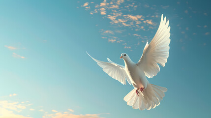 Obraz premium Peace symbol, flying white dove