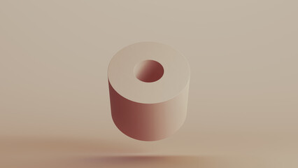Toilet roll toilet paper beige neutral monochrome soft skin tones brown hygiene background 3d illustration render digital rendering