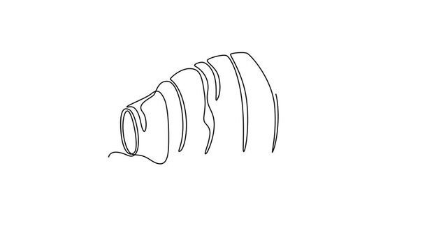 Animated self drawing of continuous line draw whole healthy organic taro for harvest logo identity. Fresh tropical plant edible corm concept for root vegetable icon. Full length single line animation