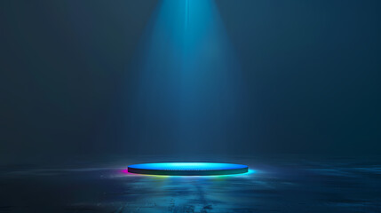Obraz premium Neon light effects on the circular stage