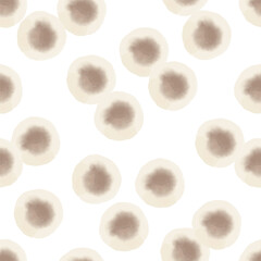 Watercolor abstract circles. Seamless pattern. Simple surface design.