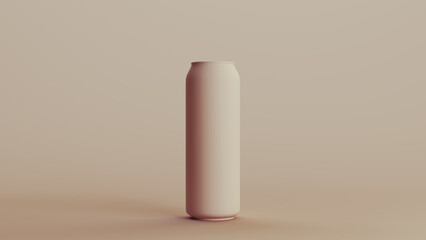Drinks can beverage drinks container tall slim, beige neutral monochrome background 3d illustration render digital rendering