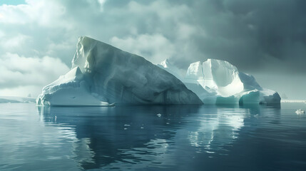 Iceberg flotando en el oc&eacute;ano 