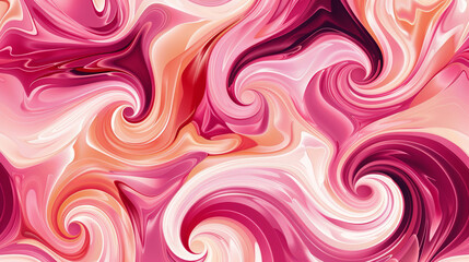 Obraz premium Abstract pattern of curls in pink, peach and burgundy shades, creating a feeling of smooth movement and harmony. Smooth lines and soft color transitions create a mesmerizing effect.