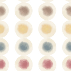 Watercolor abstract circles. Seamless pattern. Simple surface design.