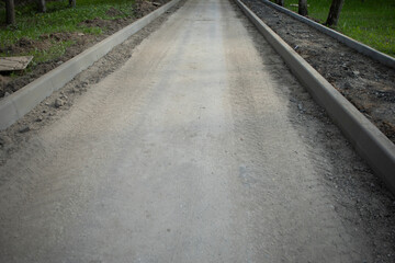 Road repair. Laying asphalt. Construction works.