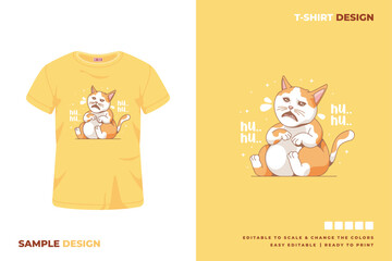 cat t shirt design printable vector 1