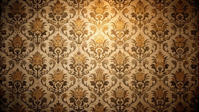 Spooky vintage wallpaper with old floral flock style decor , vintage, spooky, interior, wallpaper, floral, flock, style, old