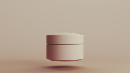 Beauty and skincare moisturiser moisturizer cosmetic product jar personal care neutral monochrome beige background closed jar 3d illustration render digital rendering