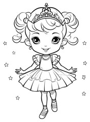 cute cartoon characters for coloring book for kids