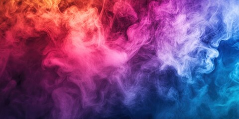 Abstract colorful, multicolored smoke spreading, bright background for advertising or design, wallpaper for gadget. Neon lighted smoke texture, blowing clouds. Modern designed , ai