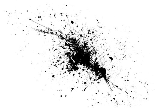 PNG Abstract black ink splatter