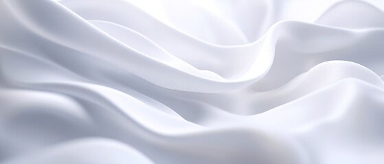 Fototapeta premium Elegant White Silk Fabric Draped in Soft Waves