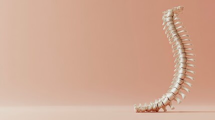 Obraz premium Anatomical diagram of the human spine isolated on a plain color background, with room for medical text.