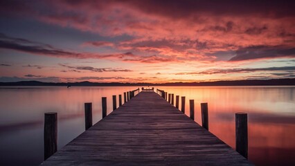 Obraz premium sunset on the pier