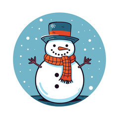 cute friendly snowman