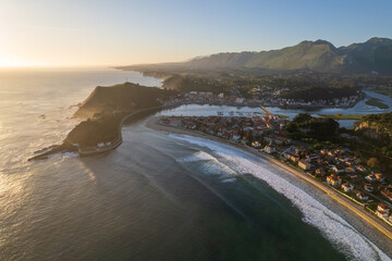 Aerial view of Ribadesella in north of Spain