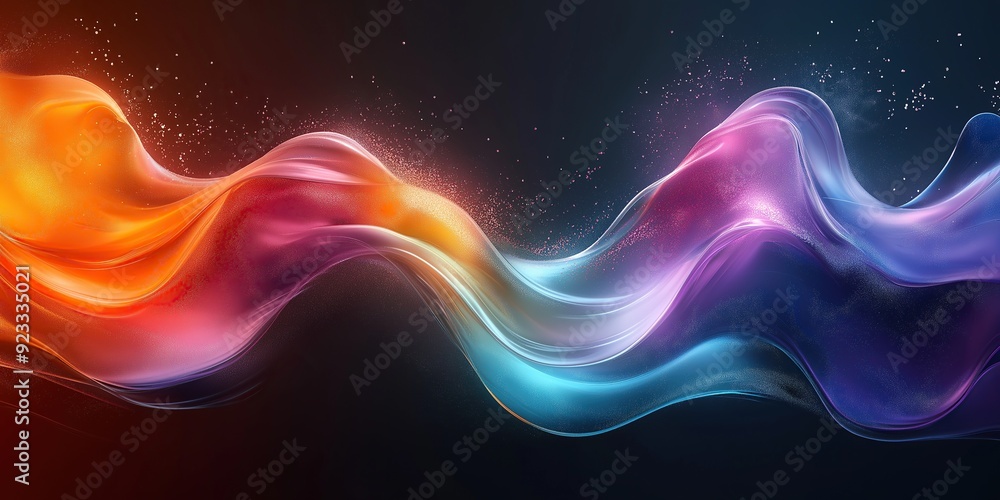 Poster abstract dynamic colorful wave background