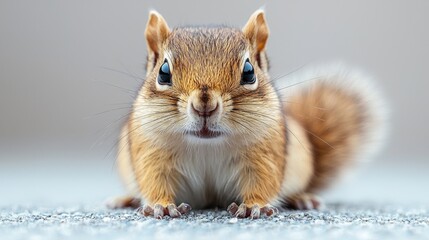 A small chipmunk on a white background