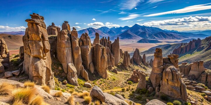 Rock formations in Canon Del Inca, Puerta del diablo, Andes mountains in Southwestern Bolivia