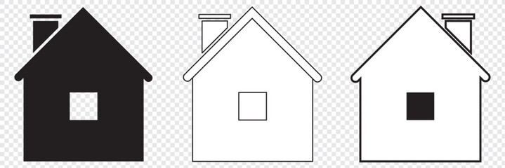 House icon, home symbol, Vector isolated flat illustration. Side view. Real estate, rent house. EPS 10.