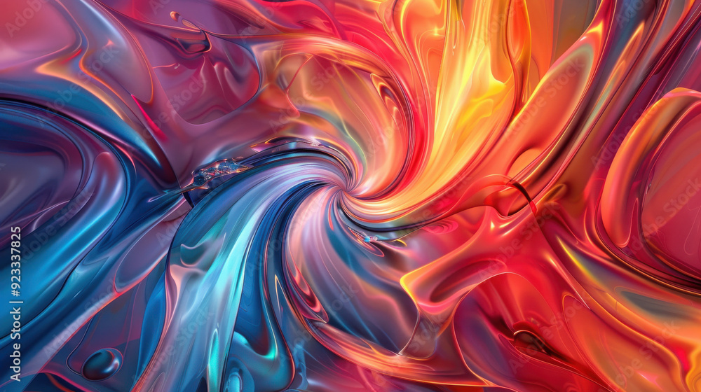 Poster a vibrant abstract background with swirling colors and dynamic shapes, perfect for modern design pro