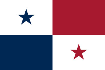 Panama vector flag. Accurate dimensions and official colors. This file is suitable for digital editing and printing of any size.