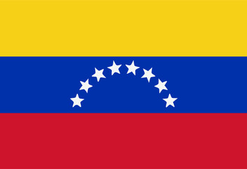 Naklejka premium Venezuela vector flag. Accurate dimensions and official colors. This file is suitable for digital editing and printing of any size.