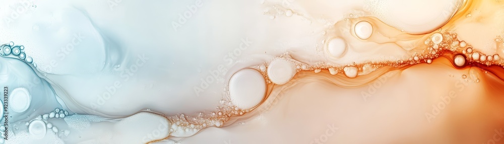 Aufkleber abstract art with flowing colors and bubbles, perfect for backgrounds and artistic projects showcasi