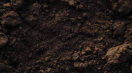 Close-Up of Fertile Soil with Rich Texture