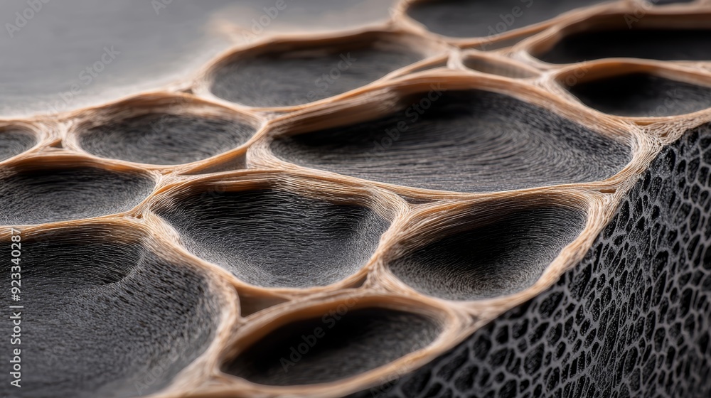 Poster close-up of a textured surface showcasing intricate patterns with organic shapes and harmonious colo