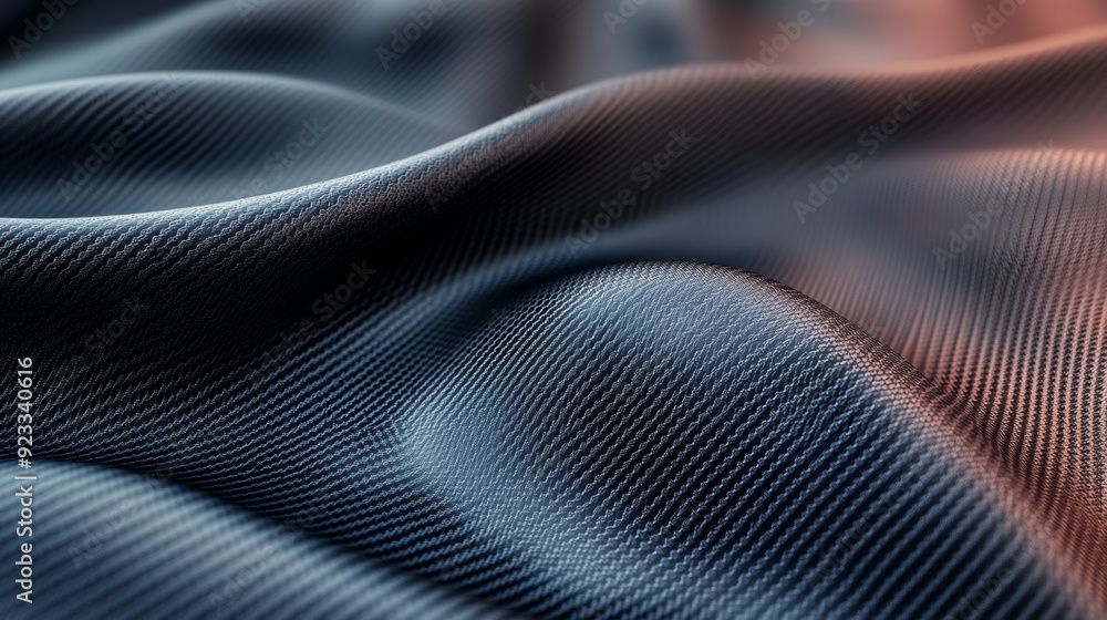 Poster elegant close-up of textured fabric showcasing smooth waves and subtle patterns, ideal for backgroun