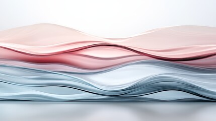 Obraz premium Abstract wavy patterns in soft pink and blue hues create a serene visual experience, perfect for modern design and artistic projects.