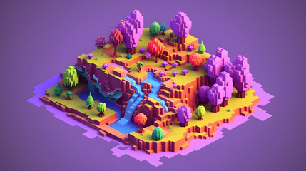 Obraz premium Debuff game 3d pixel cartoon