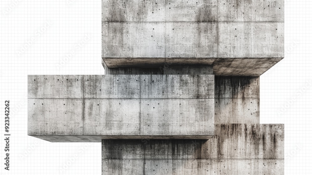 Poster abstract concrete structure showcasing modern architectural design with unique geometric shapes and 