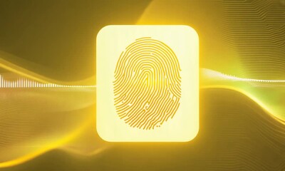 Golden Fingerprint of Identity - Security, technology, and individuality converge in this abstract image of a glowing fingerprint. - Powered by Adobe