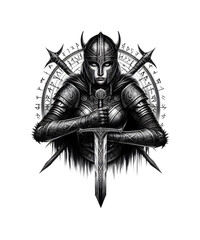 Obraz premium Viking Shield Maiden Warrior