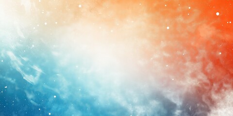 Fototapeta premium Abstract grainy colorful background, pale blue orange white color gradient, noisy texture light summer banner poster backdrop design