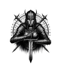 Fototapeta premium Viking Shield Maiden Warrior