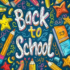 colorful back to school text poster