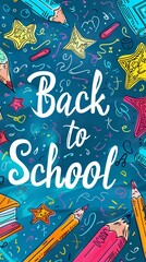 Obraz premium colorful back to school text poster