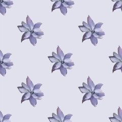 Seamless vector pattern of elegant purple violets