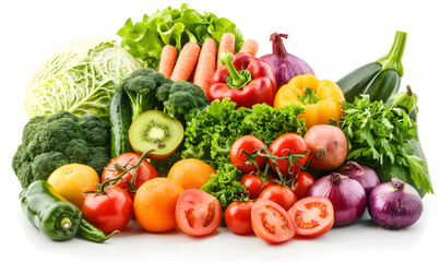 vegetable and fruits photo or illustrator on white background