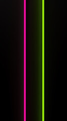 Purple and green glow-in-the-dark neon vertical stripes. Two bright and colorful vertical neon lines on a black background.