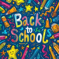 Obraz premium colorful text back to school on chalkboard