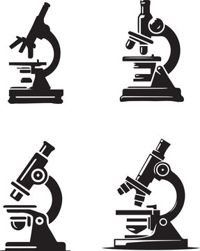 silhouette of clean vector Microscope  isolated on white background