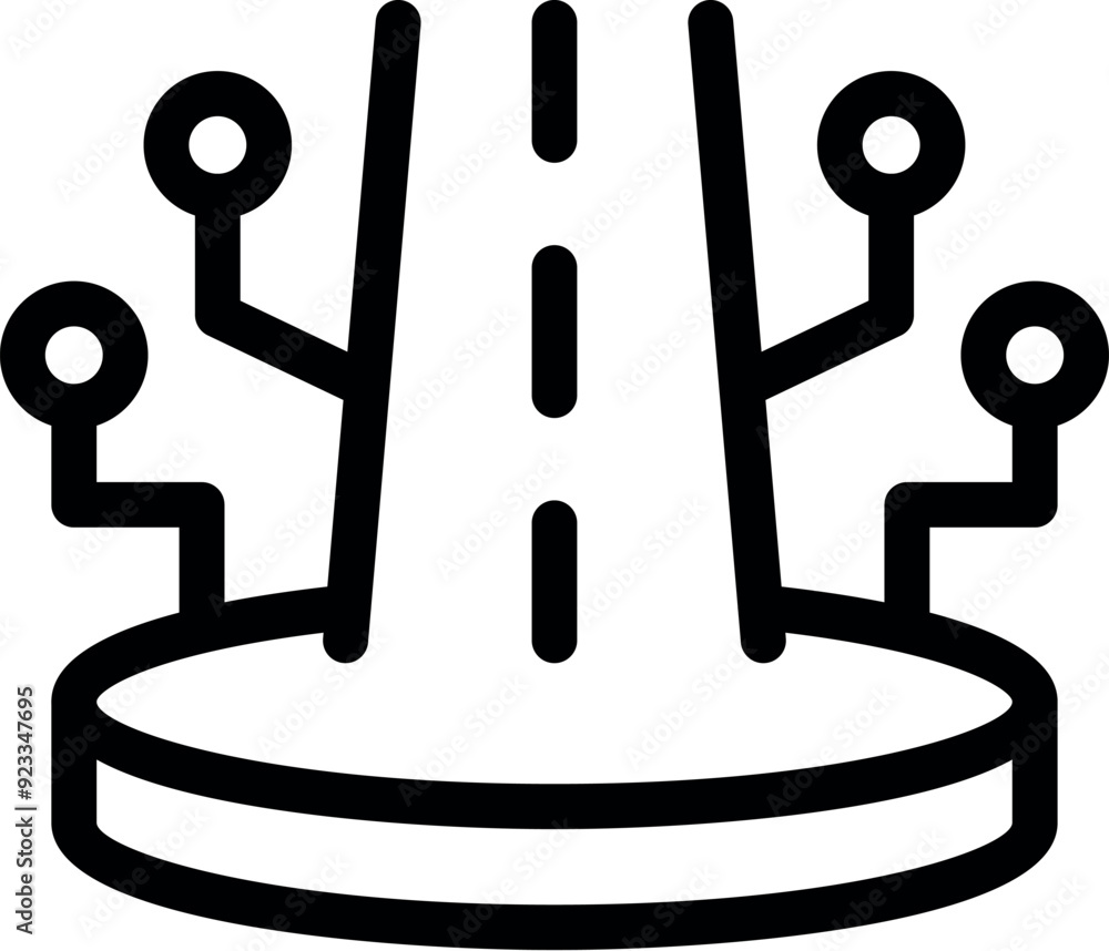 Poster digital road network is connecting global systems on a platform, symbolizing the power of digital tr