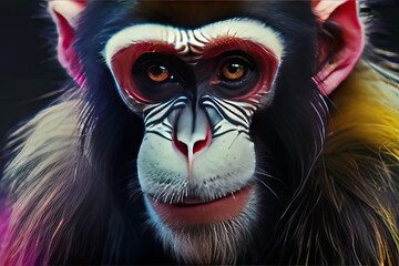 Fototapeta premium a thoughtful colourful monkey: