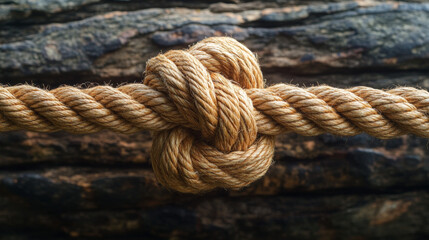 "A visually engaging illustration depicting integrated collaboration and collective effort through diverse ropes connected together. The design features multiple ropes in various colors and textures, 