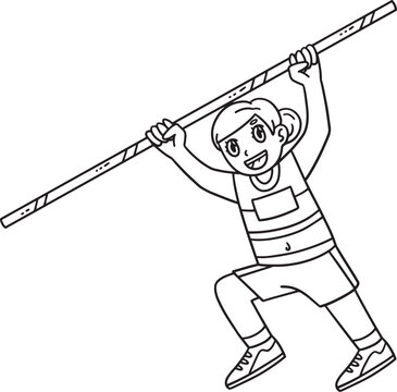 recommend clip art: Track and Field Female Athlete with Pole Isolated 